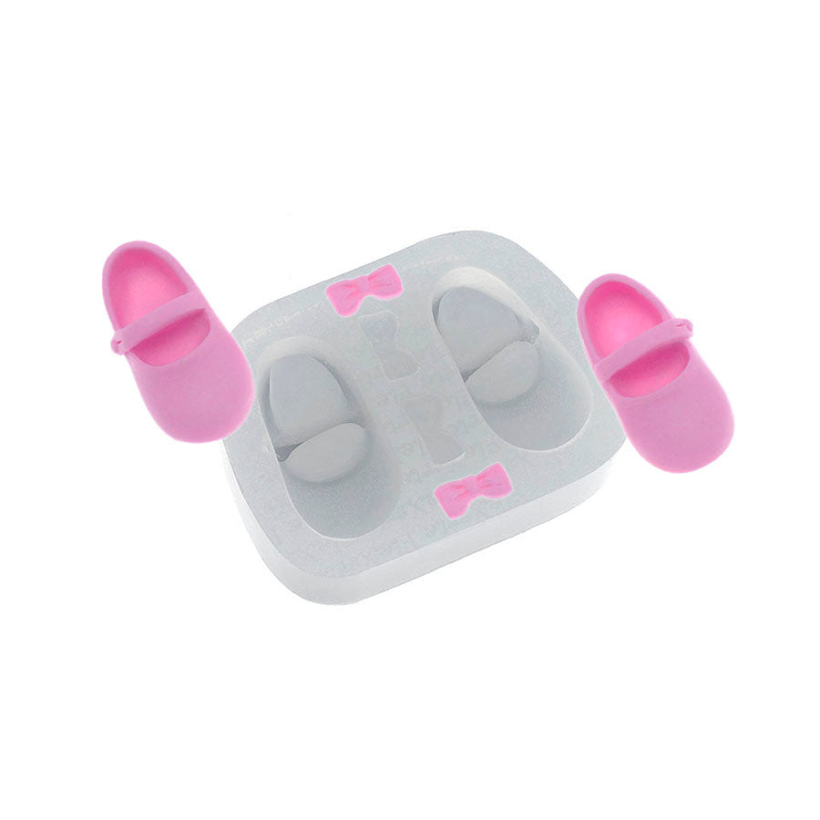 doll shoes with bows silicone mold