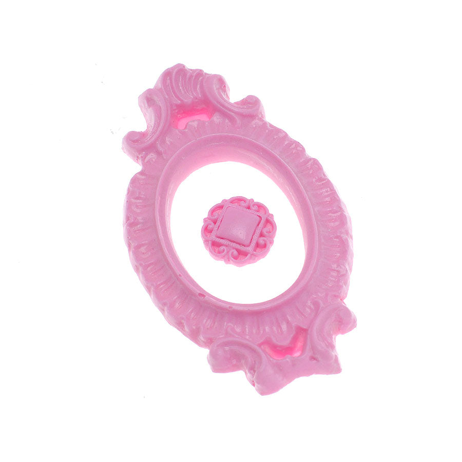 oval frame mystras + brooch silicone mold - cake topper