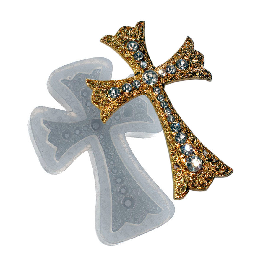 large cross jewelry silicone mold