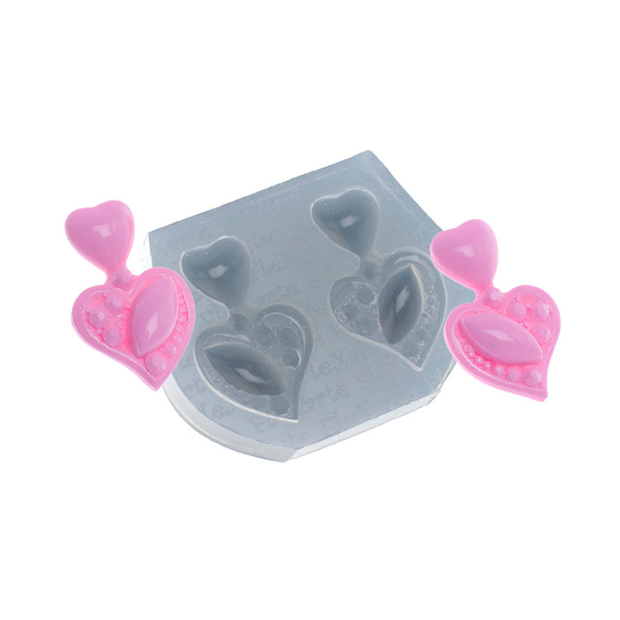 two hearts jewelry silicone mold