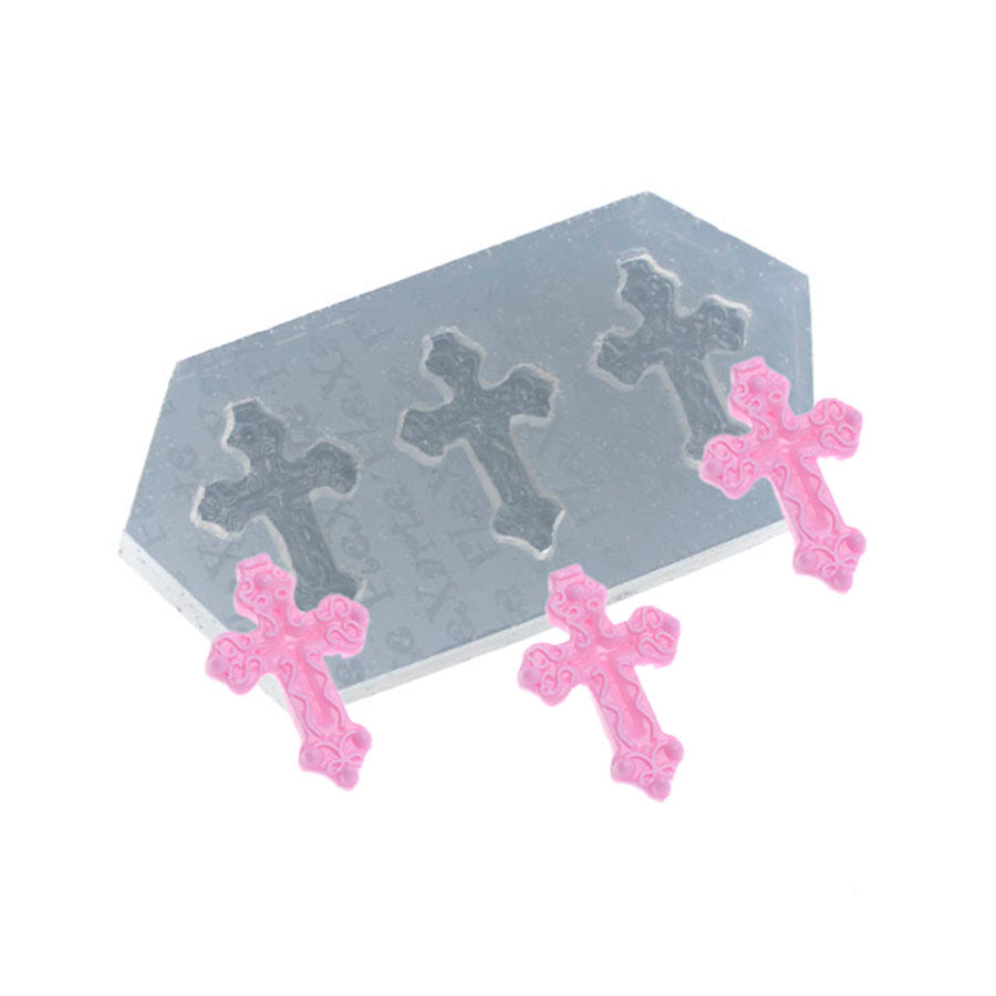 trio of mini crosses - religion - silicone mold