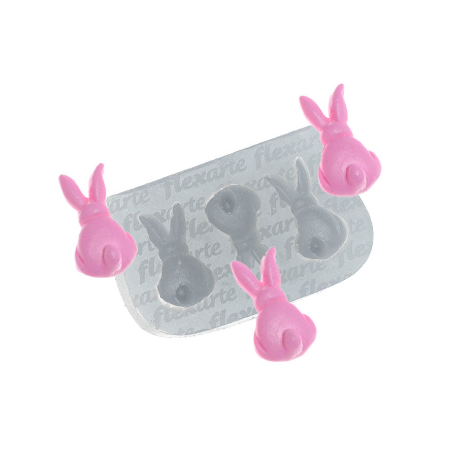 3 cavity easter bunnies on back silicone mold easter bunny moud