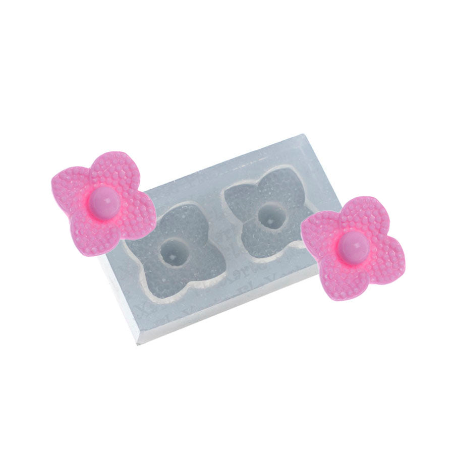 flower jewel with pearl silicone mold