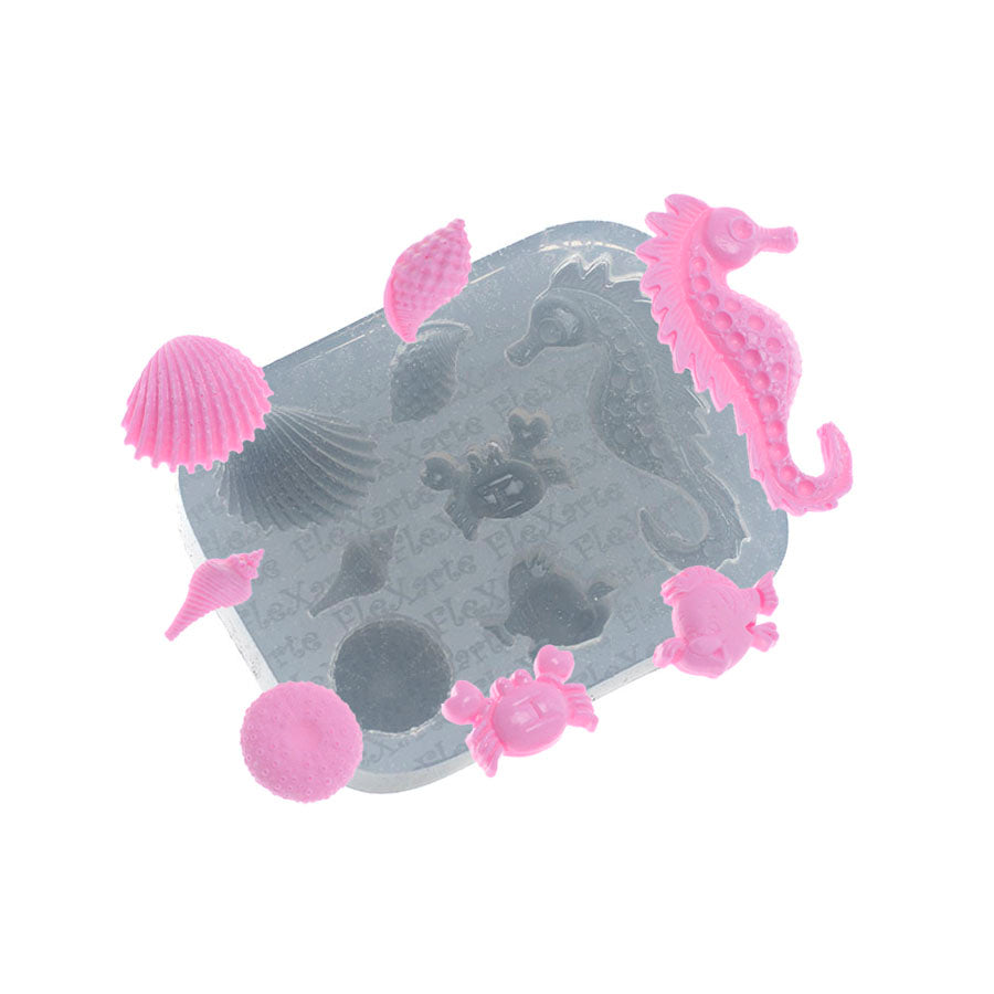 hedgehog shell seahorse crab fish silicone mold