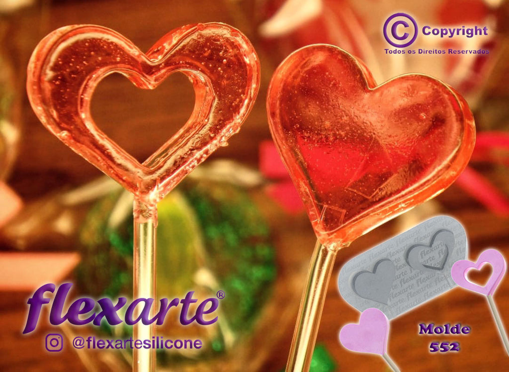 lollipops 2 hearts 1.38" - small - silicone mold