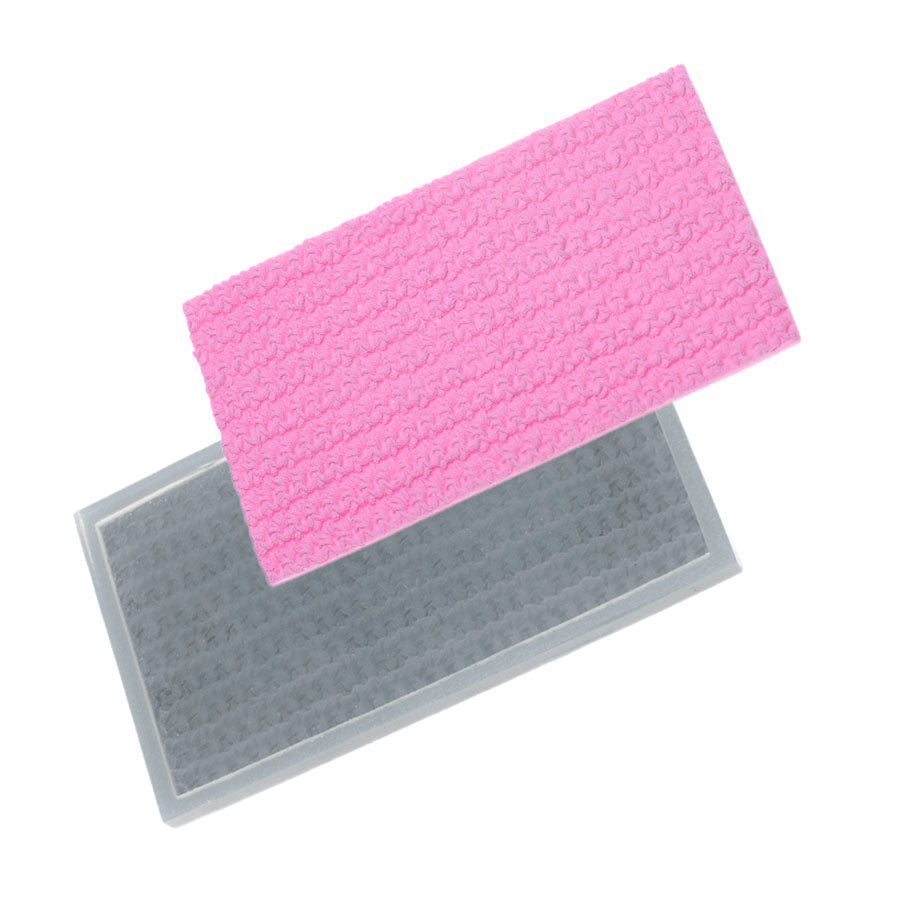 crochet fabric pattern cake texture sheet - rectangular silicone mold