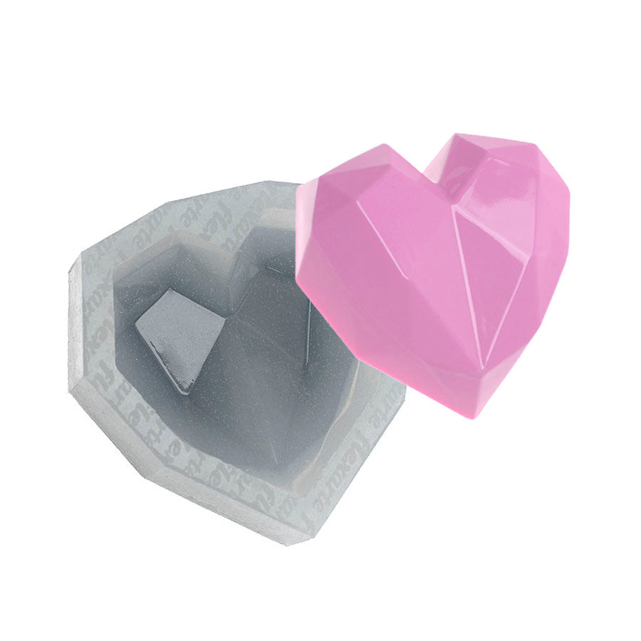 FLEXARTE Faceted Heart (L) Silicone Mold, Clear