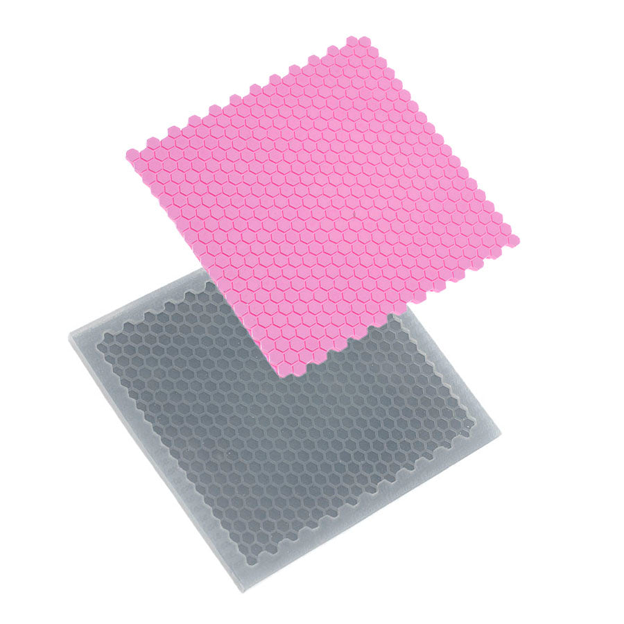 FLEXARTE Hex Beehive Honeycomb Cake Texture Sheet Silicone Mold Impression Mat for Fondant