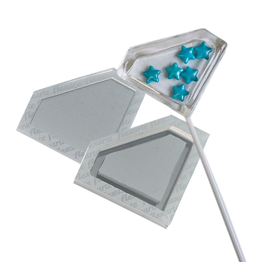 shaker lollipop rattle - diamond shape silicone mold