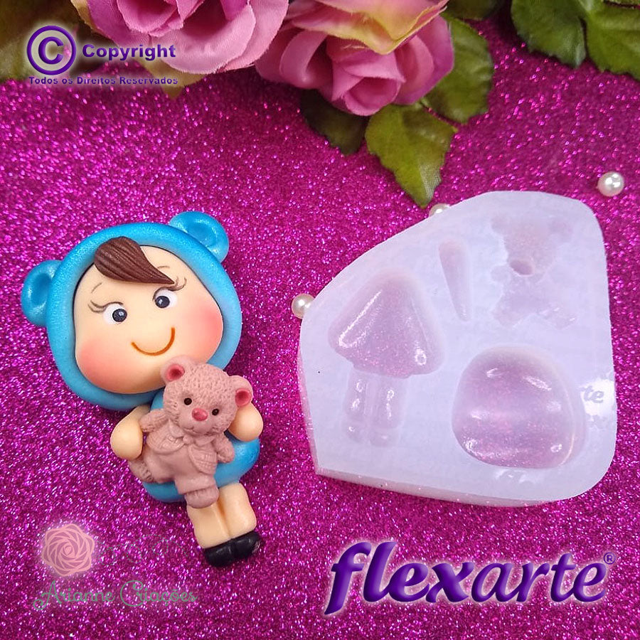 atwell doll with bear silicone mold
