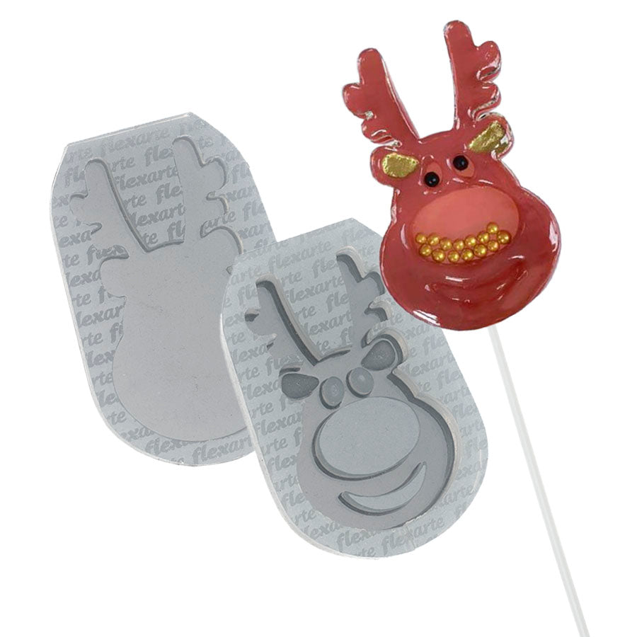 rattle christmas elk - shaker lollipop