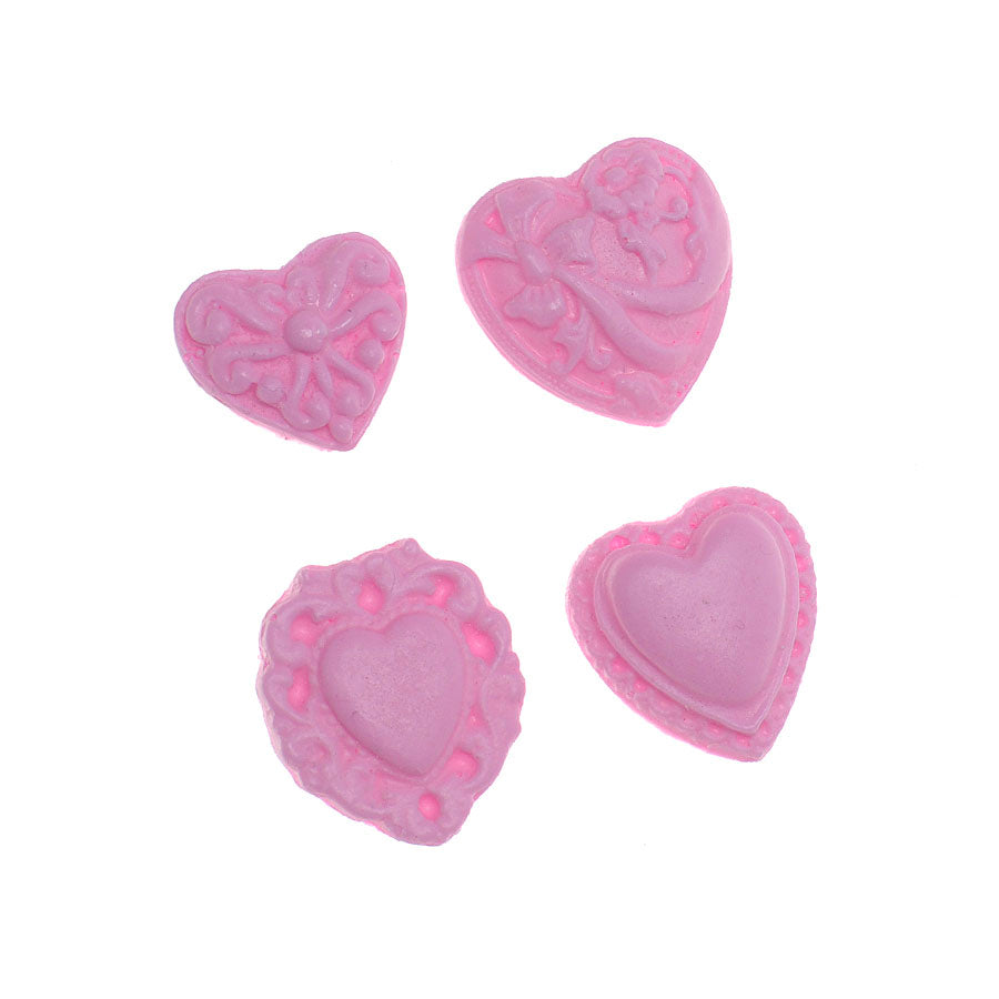 small heart buttons 4-cavity love silicone mold