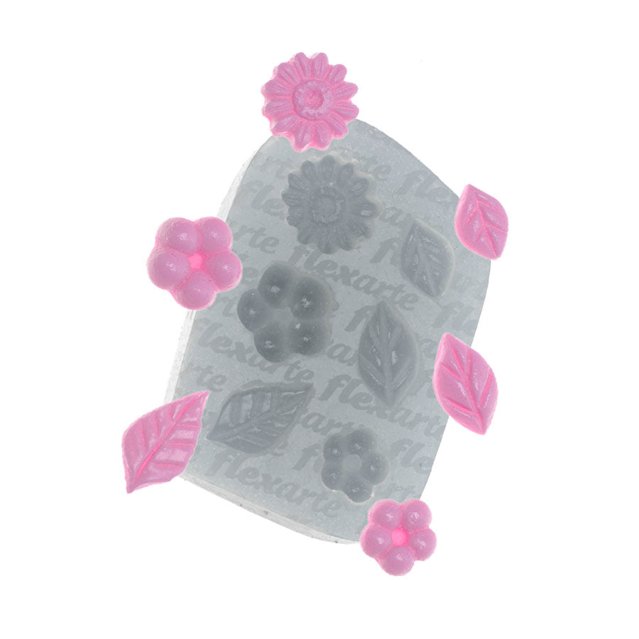 small yael flowers leaves silicone mold