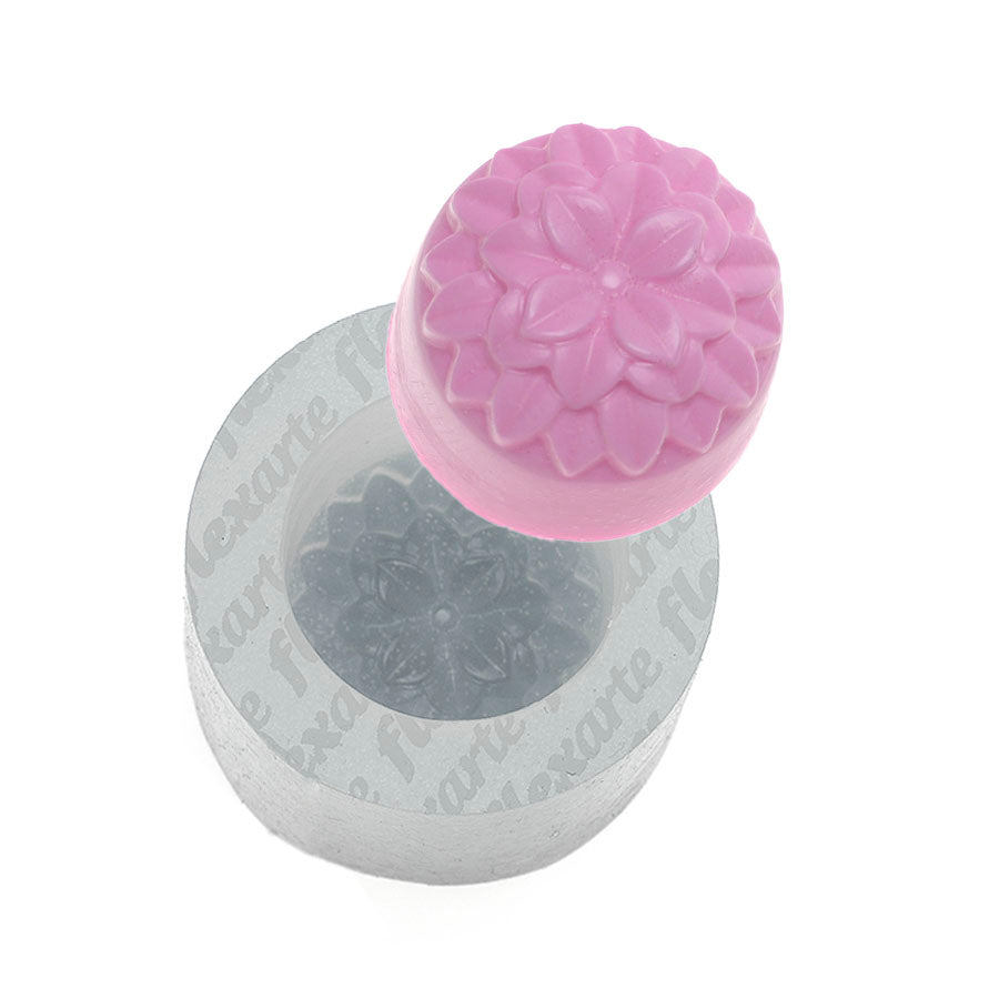 small cake decorated with flowers on top fondant silicone mold - ø 0.99"