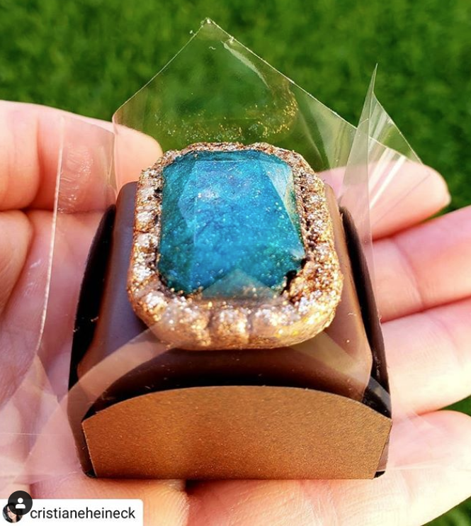 square gemstone brooch silicone mold
