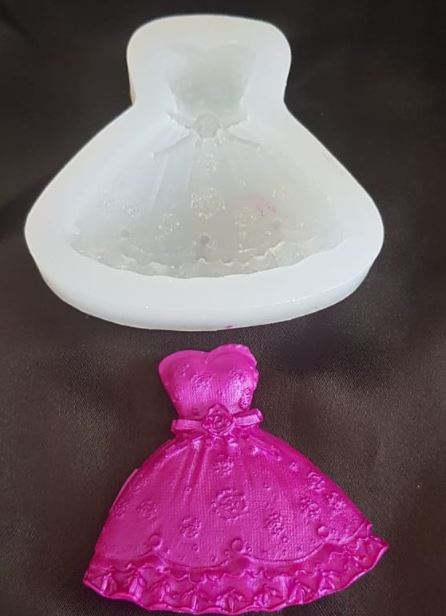 wedding dress prom dress (l) fondant silicone mold