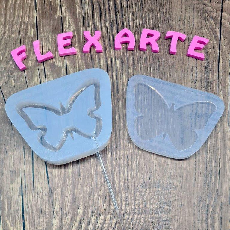 shaker lollipop rattle - butterfly silicone mold