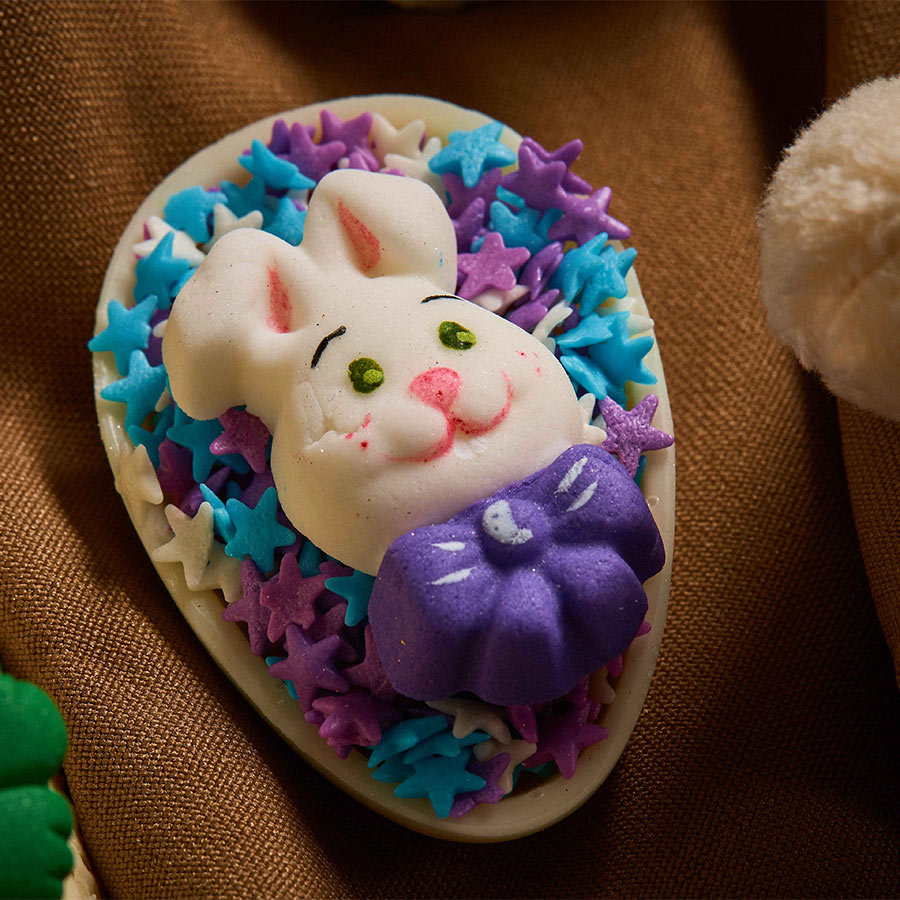 easter bunny with tie silicone mold - fondant mold cake decoration chocolate baking mold