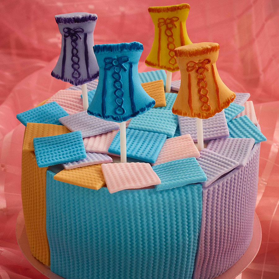 straight knitting cake texture sheet - crochet fabric pattern - silicone mold