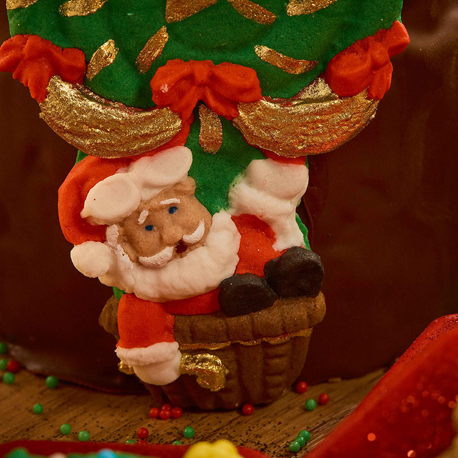 santa claus on hot air balloon silicone mold