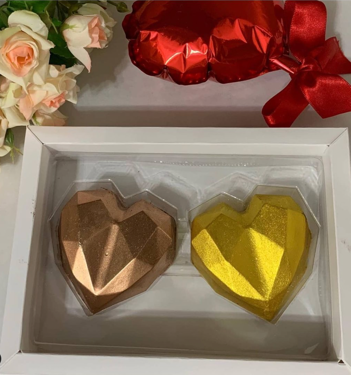 Safe & Durable 3D Diamond Heart Silicone Cake Mold