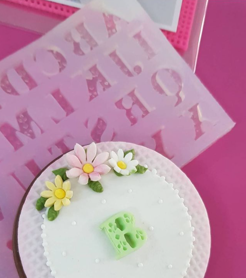 decorated alphabet - small silicone mold
