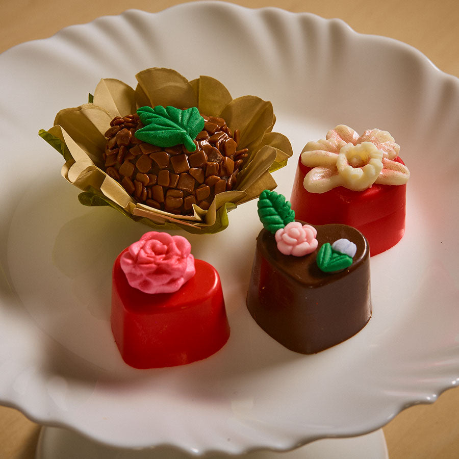 mini roses and tulips silicone mold