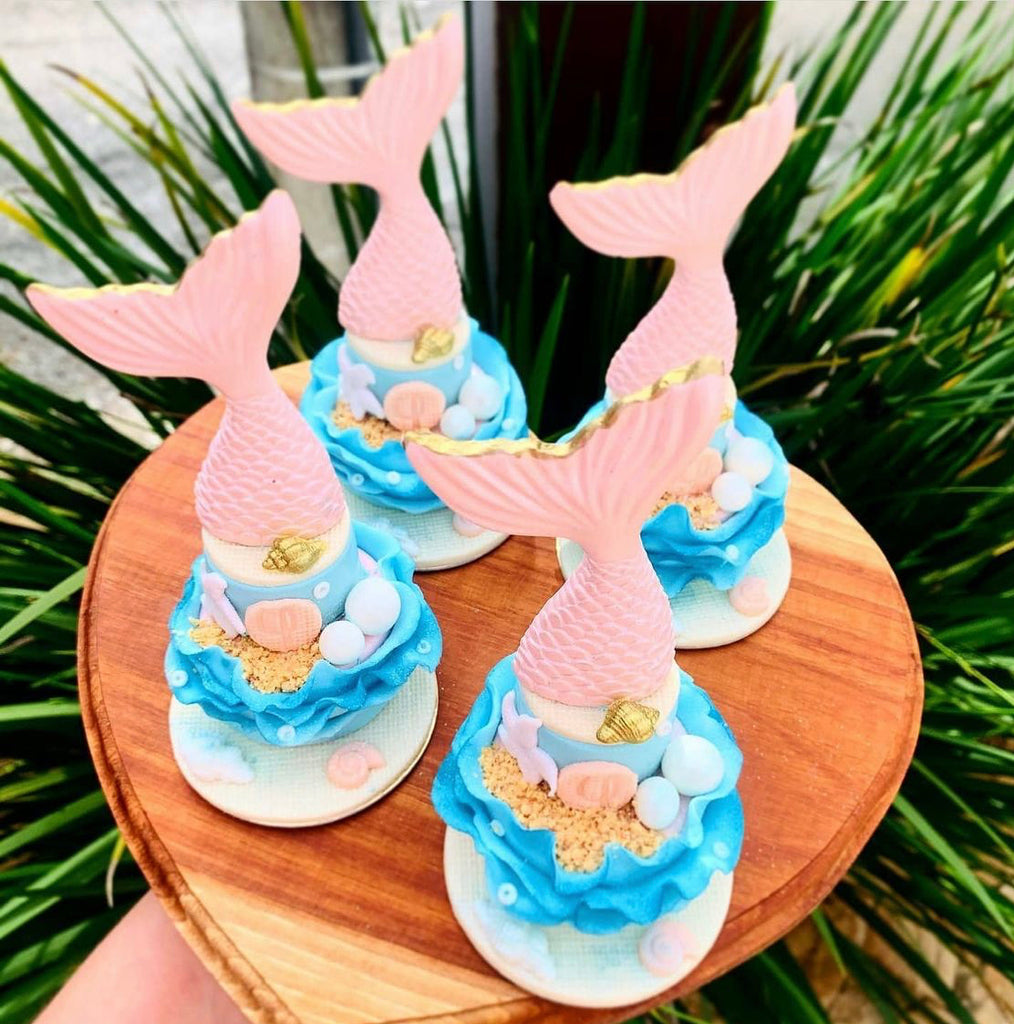 mermaid tail lollipop silicone mold - cake topper mold