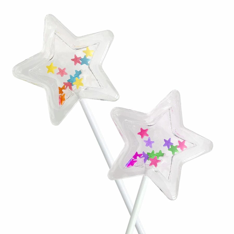 shaker lollipop rattle - star shape silicone mold - isomalt lollie
