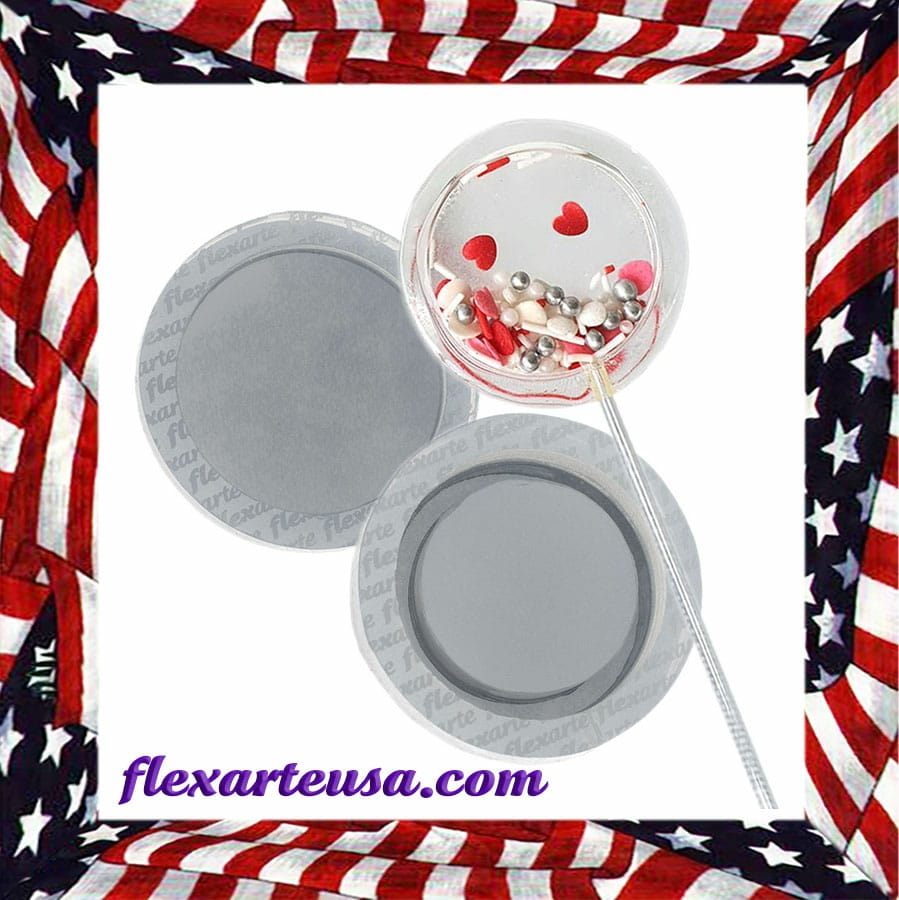 rattle lollipop shaker - round circle shape - ø 2.36" silicone mold - lollipop shaker maker