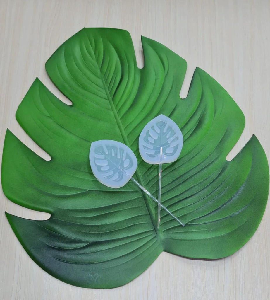 swiss cheese plant silicone mold windowleaf mold jungle  safari cake theme